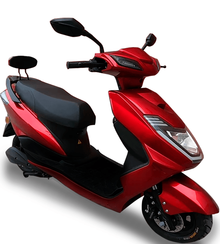 Rider on electric scooter